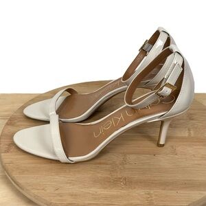 Calvin Klein “Luba” Bone Patent Ankle Strap Heels – Size 8.5